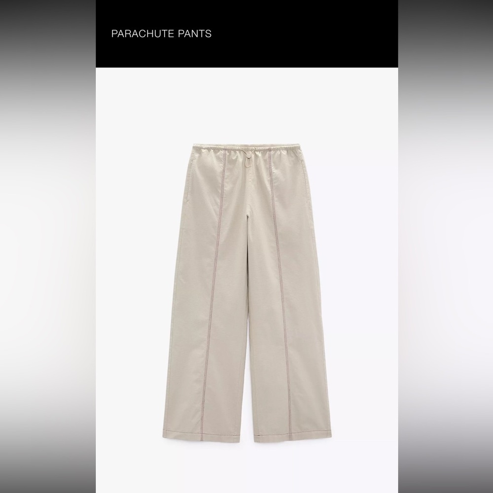 Beige Wide-Leg Pants